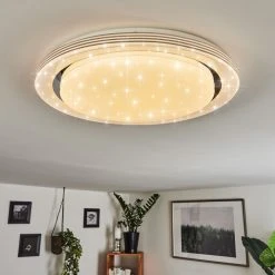 Hofstein Laganadi Deckenleuchte LED Chrom, 1-flammig, Fernbedienung, Farbwechsler -LED Leuchten Verkäufe 2022 laganadi deckenleuchte h3392393 8