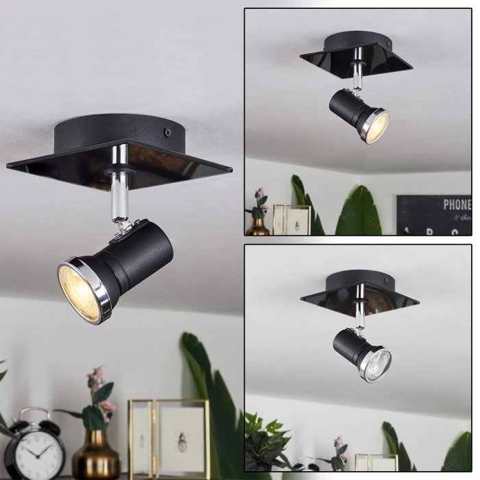 Hofstein Lanrigan Deckenleuchte LED Chrom, Schwarz, 1-flammig 1 Hofstein Lanrigan Deckenleuchte LED Chrom, Schwarz, 1-flammig