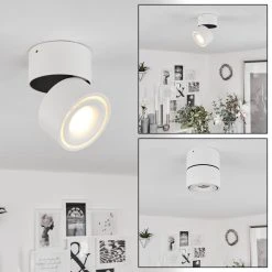 Hofstein Laonsana Deckenleuchte LED Schwarz, Wei&szlig;, 1-flammig