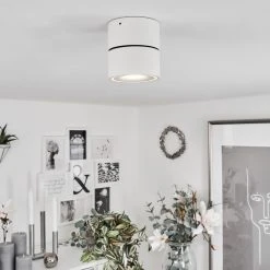 Hofstein Laonsana Deckenleuchte LED Schwarz, Wei&szlig;, 1-flammig -LED Leuchten Verkäufe 2022 laonsana deckenleuchte h3651599 8