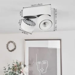 Hofstein Laonsana Deckenleuchte LED Schwarz, Wei&szlig;, 2-flammig -LED Leuchten Verkäufe 2022 laonsana deckenleuchte h3651612 3