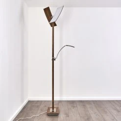 Hofstein Lasona Deckenfluter LED Silber, Braun, 2-flammig -LED Leuchten Verkäufe 2022 lasona deckenfluter h3304006 do1 21