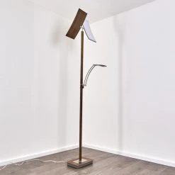 Hofstein Lasona Deckenfluter LED Silber, Braun, 2-flammig -LED Leuchten Verkäufe 2022 lasona deckenfluter h3304006 do1 32