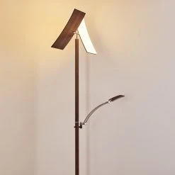 Hofstein Lasona Deckenfluter LED Silber, Braun, 2-flammig -LED Leuchten Verkäufe 2022 lasona deckenfluter h3304006 do1 6