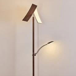 Hofstein Lasona Deckenfluter LED Silber, Braun, 2-flammig -LED Leuchten Verkäufe 2022 lasona deckenfluter h3304006 do1 7