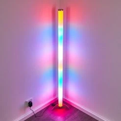 Hofstein Laugar Stehlampe LED Silber, 1-flammig, Fernbedienung, Farbwechsler -LED Leuchten Verkäufe 2022 laugar stehlampe h3170113 10