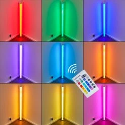 Hofstein Laugar Stehlampe LED Silber, 1-flammig, Fernbedienung, Farbwechsler -LED Leuchten Verkäufe 2022 laugar stehlampe h3170113 2