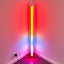 Hofstein Laugar Stehlampe LED Silber, 1-flammig, Fernbedienung, Farbwechsler -LED Leuchten Verkäufe 2022 laugar stehlampe h3170113 23