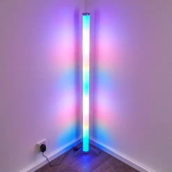 Hofstein Laugar Stehlampe LED Silber, 1-flammig, Fernbedienung, Farbwechsler -LED Leuchten Verkäufe 2022 laugar stehlampe h3170113 26