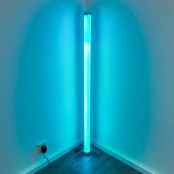 Hofstein Laugar Stehlampe LED Silber, 1-flammig, Fernbedienung, Farbwechsler -LED Leuchten Verkäufe 2022 laugar stehlampe h3170113 3