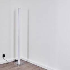 Hofstein Laugar Stehlampe LED Silber, 1-flammig, Fernbedienung, Farbwechsler -LED Leuchten Verkäufe 2022 laugar stehlampe h3170113 31