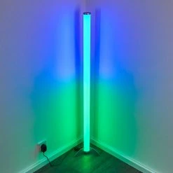 Hofstein Laugar Stehlampe LED Silber, 1-flammig, Fernbedienung, Farbwechsler -LED Leuchten Verkäufe 2022 laugar stehlampe h3170113 4