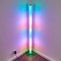 Hofstein Laugar Stehlampe LED Silber, 1-flammig, Fernbedienung, Farbwechsler -LED Leuchten Verkäufe 2022 laugar stehlampe h3170113 8