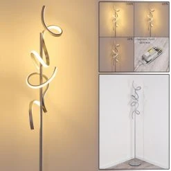 Hofstein Lavaca Stehleuchte LED Silber, 2-flammig