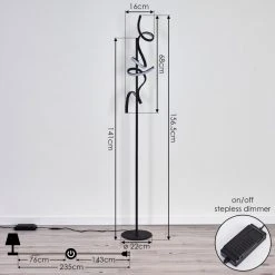 Hofstein Lavaca Stehleuchte LED Schwarz, 2-flammig -LED Leuchten Verkäufe 2022 lavaca stehleuchte h3384442 3