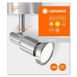 LEDVANCE SPOT Spotleuchte Silber, 1-flammig -LED Leuchten Verkäufe 2022 ledvance spot spotleuchte 4058075260801 2