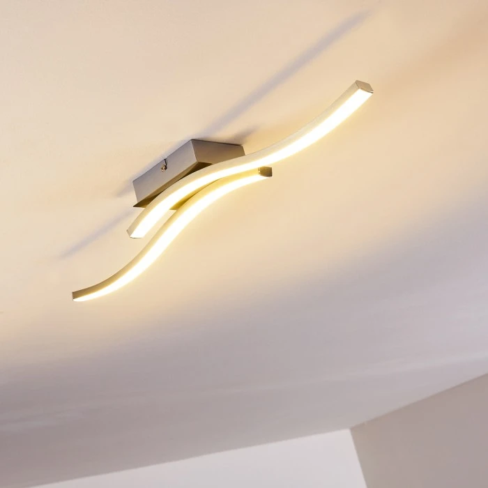 Hofstein Letala Deckenleuchte LED Nickel-Matt, Chrom, 2-flammig 11 Hofstein Letala Deckenleuchte LED Nickel-Matt, Chrom, 2-flammig – Bild 11