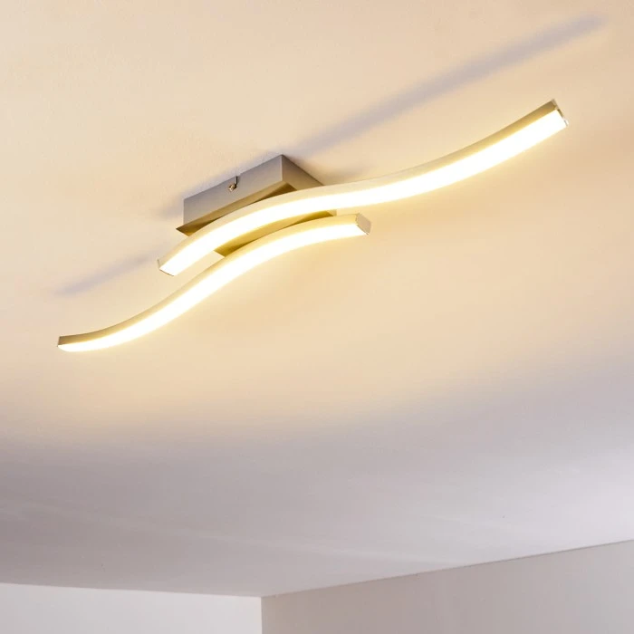 Hofstein Letala Deckenleuchte LED Nickel-Matt, Chrom, 2-flammig 14 Hofstein Letala Deckenleuchte LED Nickel-Matt, Chrom, 2-flammig – Bild 14