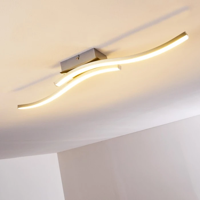 Hofstein Letala Deckenleuchte LED Nickel-Matt, Chrom, 2-flammig 16 Hofstein Letala Deckenleuchte LED Nickel-Matt, Chrom, 2-flammig – Bild 16