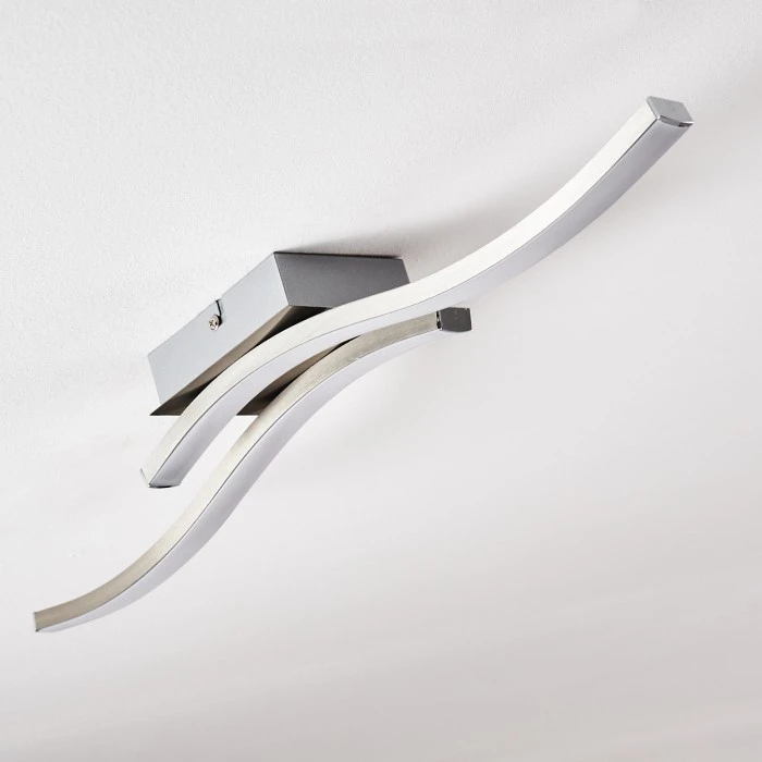 Hofstein Letala Deckenleuchte LED Nickel-Matt, Chrom, 2-flammig 17 Hofstein Letala Deckenleuchte LED Nickel-Matt, Chrom, 2-flammig – Bild 17