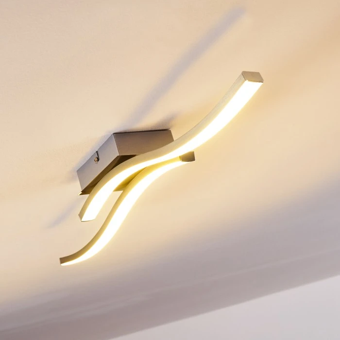 Hofstein Letala Deckenleuchte LED Nickel-Matt, Chrom, 2-flammig 18 Hofstein Letala Deckenleuchte LED Nickel-Matt, Chrom, 2-flammig – Bild 18