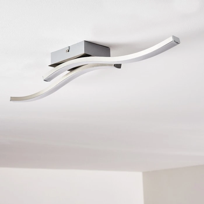 Hofstein Letala Deckenleuchte LED Nickel-Matt, Chrom, 2-flammig 20 Hofstein Letala Deckenleuchte LED Nickel-Matt, Chrom, 2-flammig – Bild 20