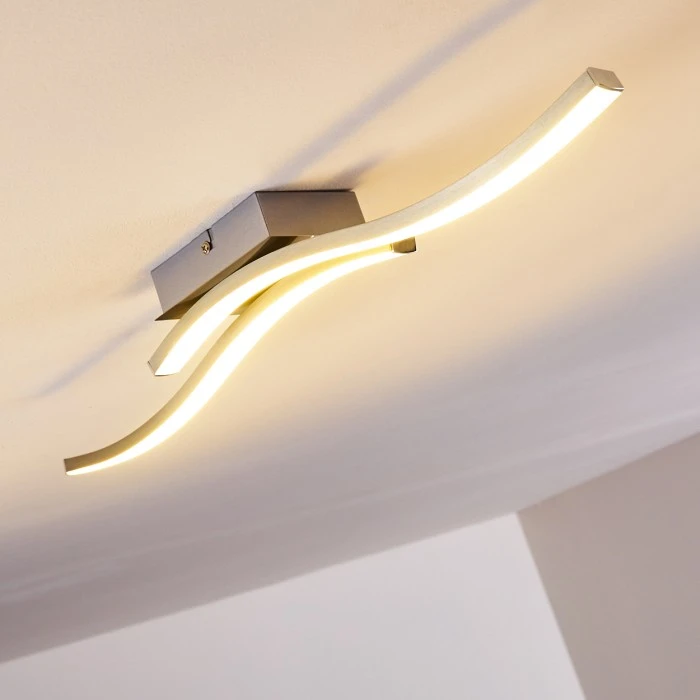 Hofstein Letala Deckenleuchte LED Nickel-Matt, Chrom, 2-flammig 3 Hofstein Letala Deckenleuchte LED Nickel-Matt, Chrom, 2-flammig – Bild 3