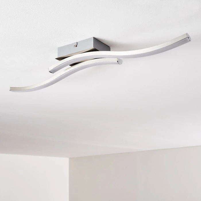 Hofstein Letala Deckenleuchte LED Nickel-Matt, Chrom, 2-flammig 5 Hofstein Letala Deckenleuchte LED Nickel-Matt, Chrom, 2-flammig – Bild 5