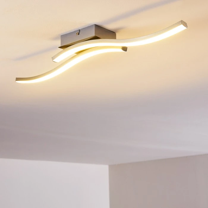 Hofstein Letala Deckenleuchte LED Nickel-Matt, Chrom, 2-flammig 6 Hofstein Letala Deckenleuchte LED Nickel-Matt, Chrom, 2-flammig – Bild 6