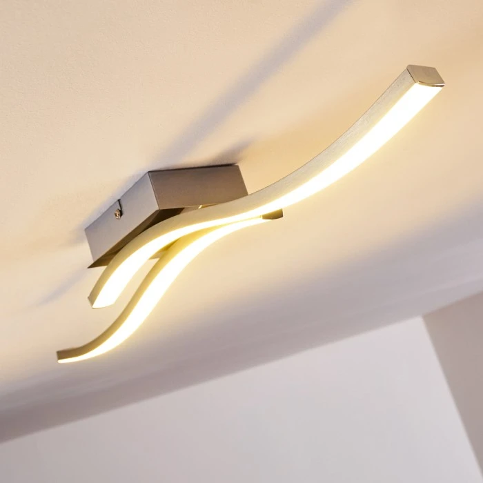 Hofstein Letala Deckenleuchte LED Nickel-Matt, Chrom, 2-flammig 7 Hofstein Letala Deckenleuchte LED Nickel-Matt, Chrom, 2-flammig – Bild 7