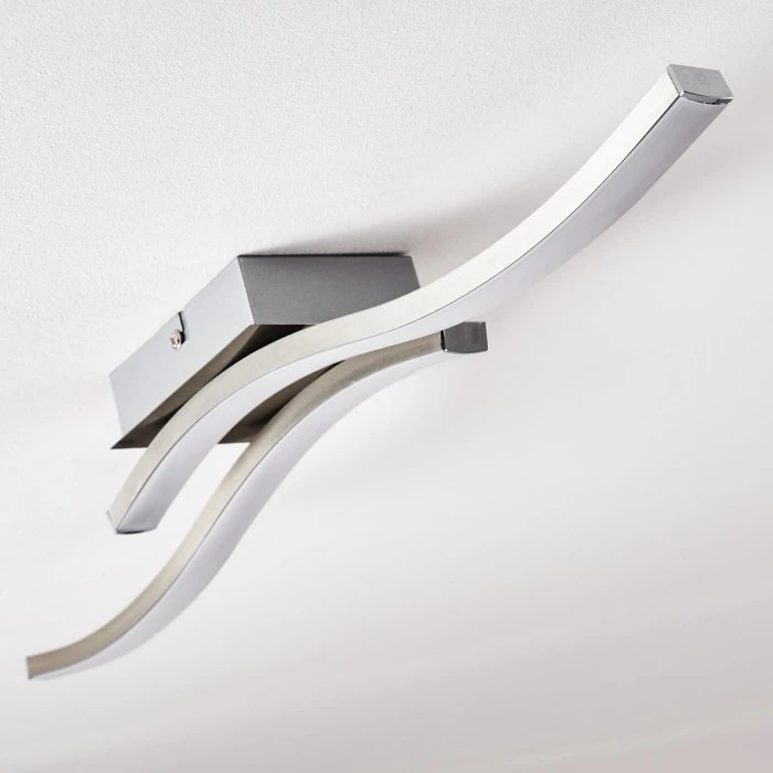 Hofstein Letala Deckenleuchte LED Nickel-Matt, Chrom, 2-flammig 8 Hofstein Letala Deckenleuchte LED Nickel-Matt, Chrom, 2-flammig – Bild 8