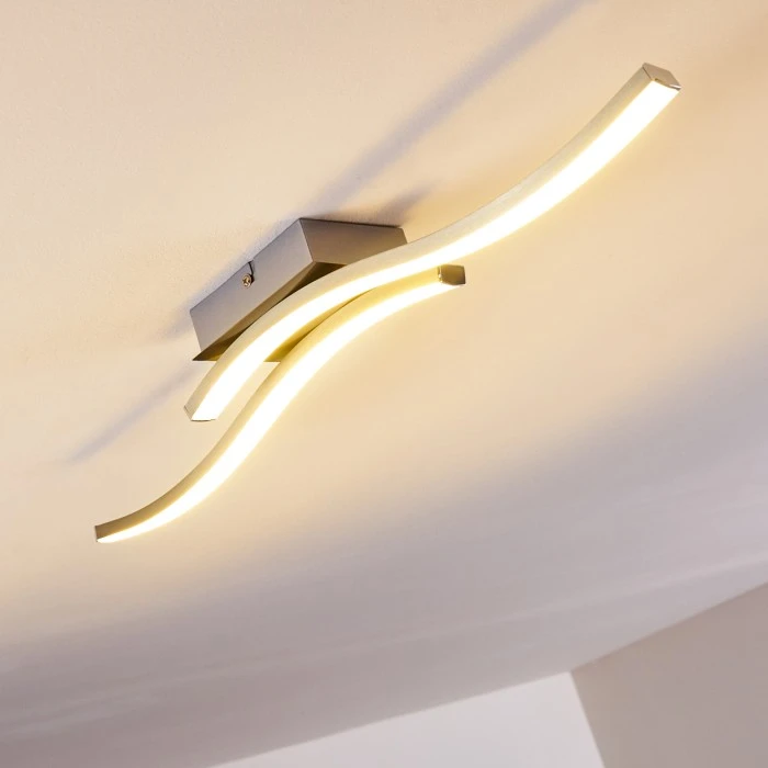 Hofstein Letala Deckenleuchte LED Nickel-Matt, Chrom, 2-flammig 9 Hofstein Letala Deckenleuchte LED Nickel-Matt, Chrom, 2-flammig – Bild 9