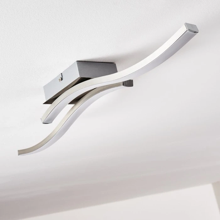 Hofstein Letala Deckenleuchte LED Nickel-Matt, Chrom, 2-flammig 10 Hofstein Letala Deckenleuchte LED Nickel-Matt, Chrom, 2-flammig – Bild 10