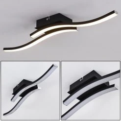 Hofstein Letala Deckenleuchte LED Schwarz, 2-flammig