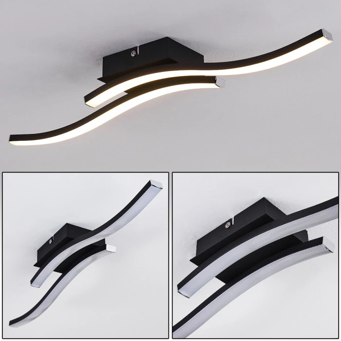 Hofstein Letala Deckenleuchte LED Schwarz, 2-flammig 1 Hofstein Letala Deckenleuchte LED Schwarz, 2-flammig