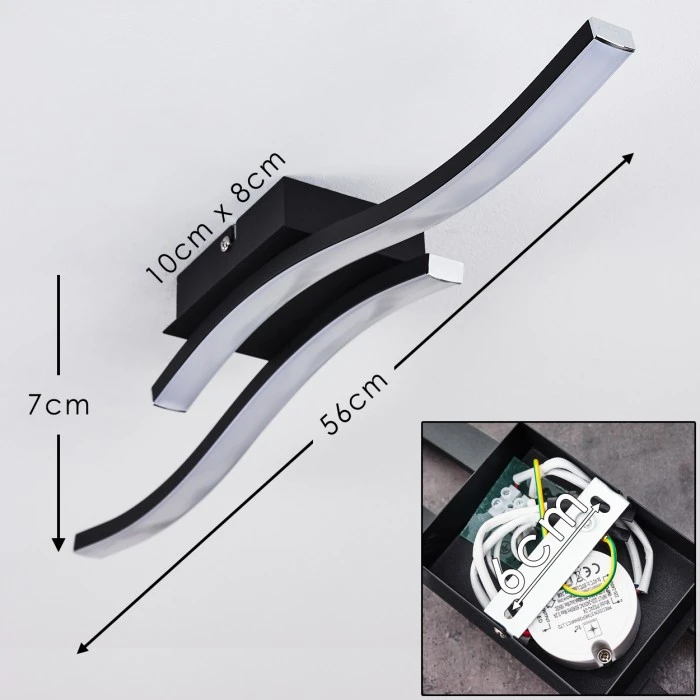 Hofstein Letala Deckenleuchte LED Schwarz, 2-flammig 2 Hofstein Letala Deckenleuchte LED Schwarz, 2-flammig – Bild 2