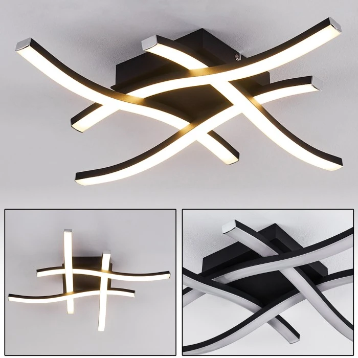 Hofstein Letala Deckenleuchte LED Schwarz, 4-flammig 1 Hofstein Letala Deckenleuchte LED Schwarz, 4-flammig