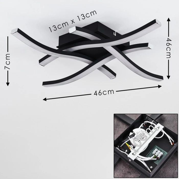 Hofstein Letala Deckenleuchte LED Schwarz, 4-flammig 2 Hofstein Letala Deckenleuchte LED Schwarz, 4-flammig – Bild 2