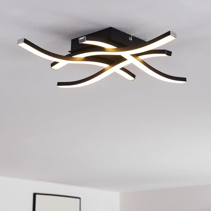 Hofstein Letala Deckenleuchte LED Schwarz, 4-flammig 3 Hofstein Letala Deckenleuchte LED Schwarz, 4-flammig – Bild 3