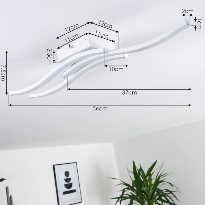 Hofstein Letala Deckenleuchte LED Weiß, 3-flammig 4 Hofstein Letala Deckenleuchte LED Weiß, 3-flammig – Bild 4