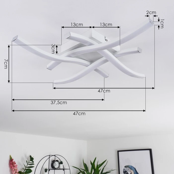 Hofstein Letala Deckenleuchte LED Schwarz, 4-flammig 4 Hofstein Letala Deckenleuchte LED Schwarz, 4-flammig – Bild 4