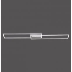 Leuchten Direkt Deckenleuchte IVEN LED Chrom gebürstet, 2-flammig, Fernbedienung