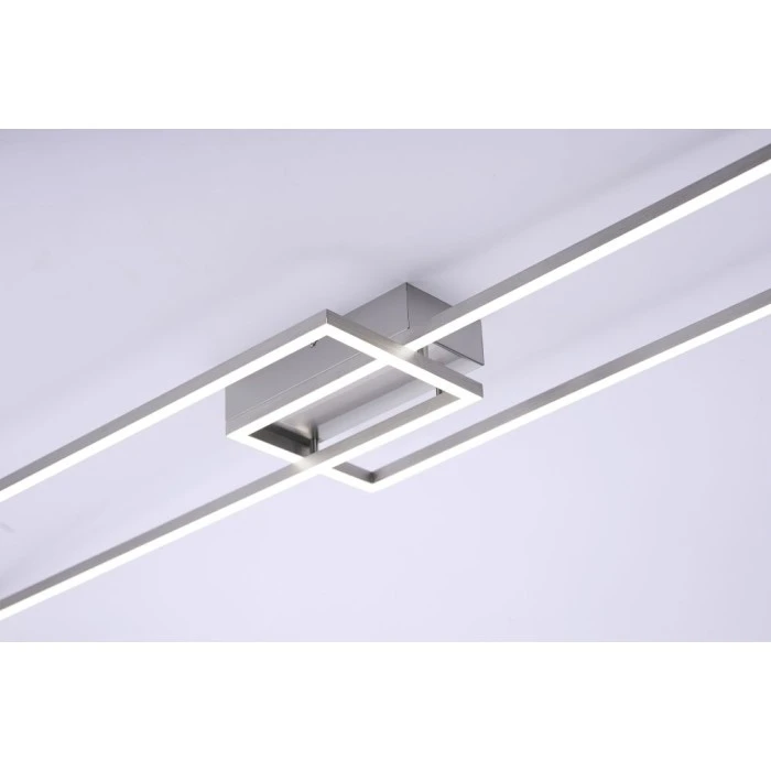 Leuchten Direkt Deckenleuchte IVEN LED Chrom gebürstet, 2-flammig, Fernbedienung 3 Leuchten Direkt Deckenleuchte IVEN LED Chrom gebürstet, 2-flammig, Fernbedienung – Bild 3
