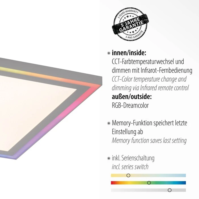 Leuchten Direkt EDGING Deckenleuchte LED Weiß, 1-flammig, Fernbedienung 3 Leuchten Direkt EDGING Deckenleuchte LED Weiß, 1-flammig, Fernbedienung – Bild 3
