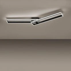 Leuchten Direkt ELIS Deckenleuchte LED Schwarz, 2-flammig, Fernbedienung