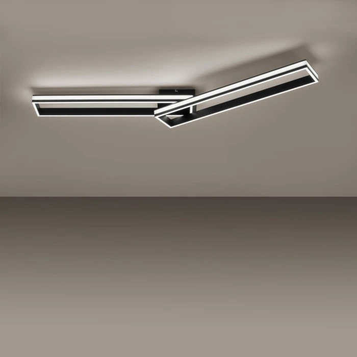 Leuchten Direkt ELIS Deckenleuchte LED Schwarz, 2-flammig, Fernbedienung 1 Leuchten Direkt ELIS Deckenleuchte LED Schwarz, 2-flammig, Fernbedienung