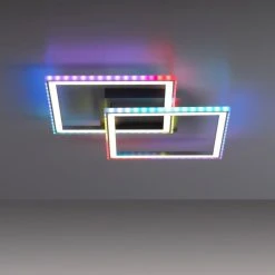 Leuchten Direkt FELIX60 Deckenleuchte LED Stahl gebürstet, 1-flammig, Fernbedienung, Farbwechsler -LED Leuchten Verkäufe 2022 leuchten direkt felix60 deckenleuchte 14634 55 9