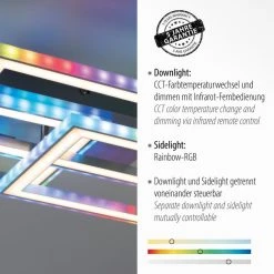 Leuchten Direkt FELIX60 Deckenleuchte LED Stahl geb&uuml;rstet, 1-flammig, Fernbedienung, Farbwechsler -LED Leuchten Verkäufe 2022 leuchten direkt felix60 deckenleuchte 14636 55 2