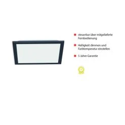 Leuchten Direkt FLAT Deckenpanel LED Schwarz, 1-flammig, Fernbedienung -LED Leuchten Verkäufe 2022 leuchten direkt flat deckenpanel 14754 18 4
