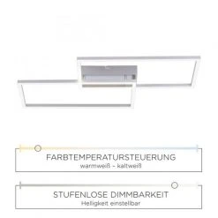 Leuchten Direkt IVAN Deckenleuchte LED Stahl gebürstet, 2-flammig, Fernbedienung -LED Leuchten Verkäufe 2022 leuchten direkt ivan deckenleuchte 14140 55 3